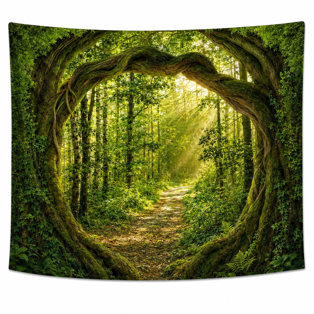 Tenture Murale Forêt Enchantée avec Arche d'Arbres
