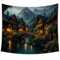 Tenture Murale Village Rustique Multicolore 150x130cm