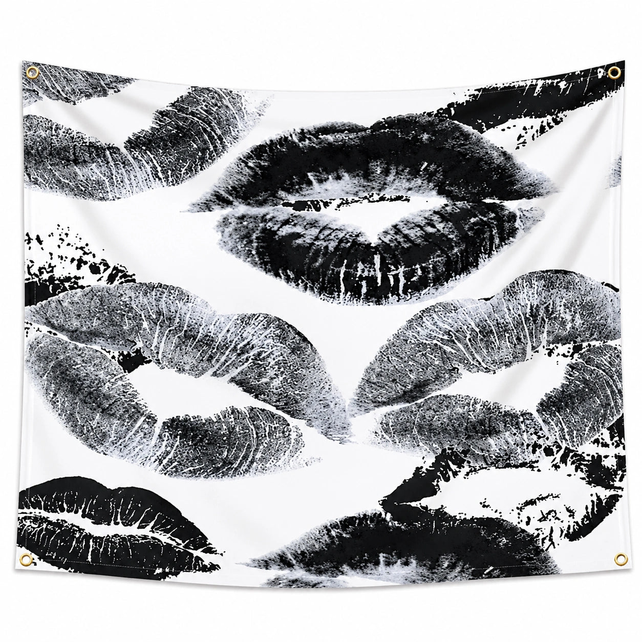 Tenture murale design baisers noir et blanc 150x130 cm