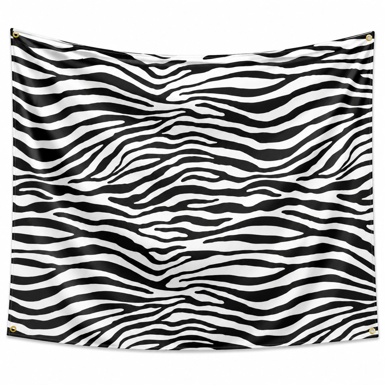 Tapisserie Murale Motif Zèbre 150x200 cm Noir et Blanc