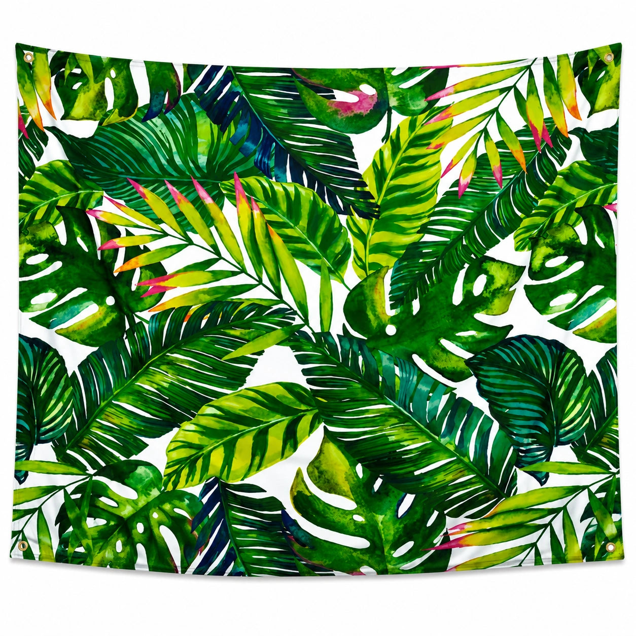 Tenture Murale Feuilles Tropicales Vertes