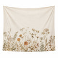 Tenture Murale Fleurs Séchées Bohème 150x130 cm Crème