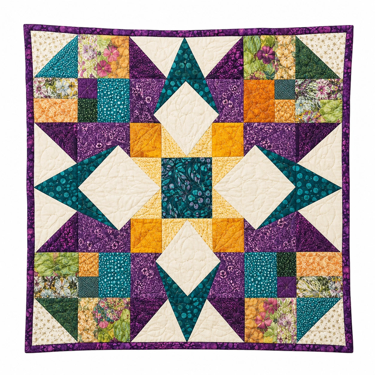 Couvre-lit Patchwork Multicolore 100x100 cm