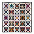 Couverture Patchwork Géométrique Multicolore 150x150 cm