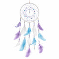 Attrape-rêves Plumes Multicolores Violet/Blanc/Bleu