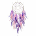 Attrape-rêves avec plumes mauve, rose et violet