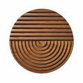 Décoration Murale Circulaire Sculptée en Bois Brun