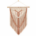 Décoration Murale en Macramé Beige et Terracotta 60x90 cm