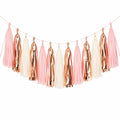 Guirlande de Pompons Rose, Cuivre et Crème