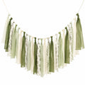 Guirlande Décorative Tissu Vert et Blanc