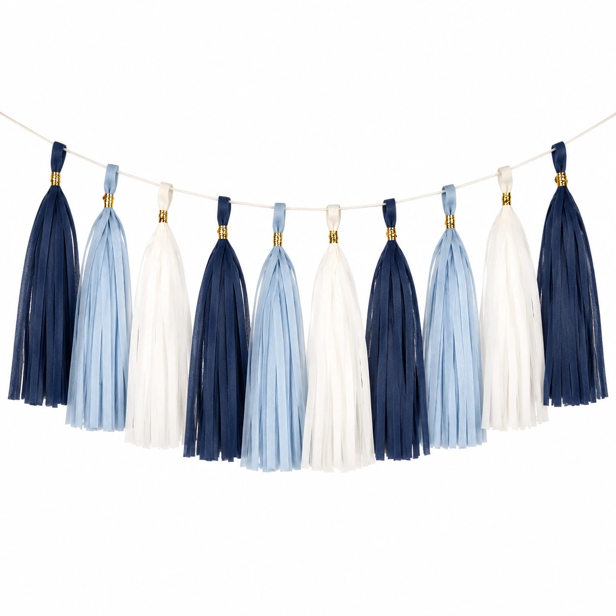 Guirlande à Pompons en Papier Bleu et Blanc pour Décoration de Fête