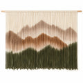 Tenture murale avec franges paysage dégradé marron et vert