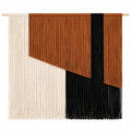 Tenture murale en macramé beige, marron et noir 150x120 cm
